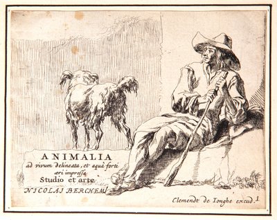 Ovčák a pes od Nicolaes Pietersz. Berchem